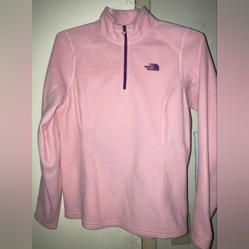 The North Face quarter zip lightweight fleece, Pink, sz M, good condition!
